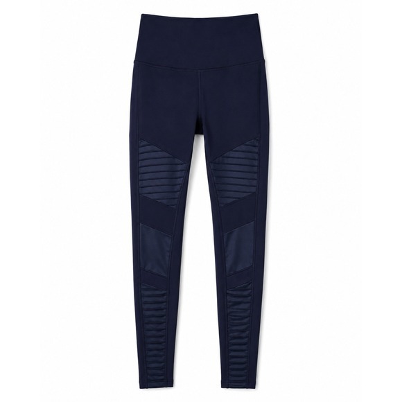 ALO Yoga Pants - Alo Yoga Womens Navy‎ Blue High Waist Moto Leggings W5494R Size Small